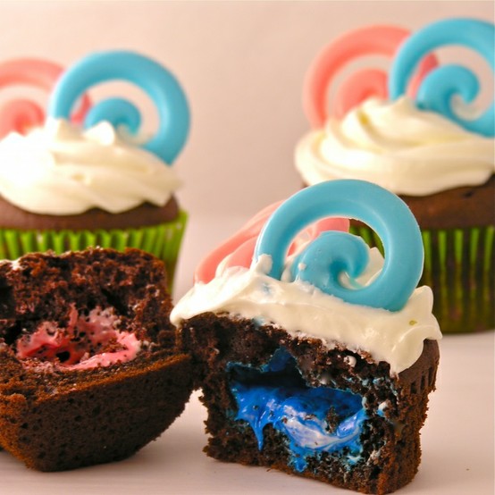 Baby Shower Trends for 2013 Gender Reveal Cupcakes