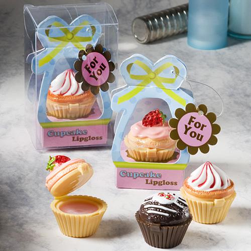 Top 4 Unique Baby Shower Theme Ideas SWEET LITTLE CUPCAKE DESIGN LIP GLOSS FAVORS