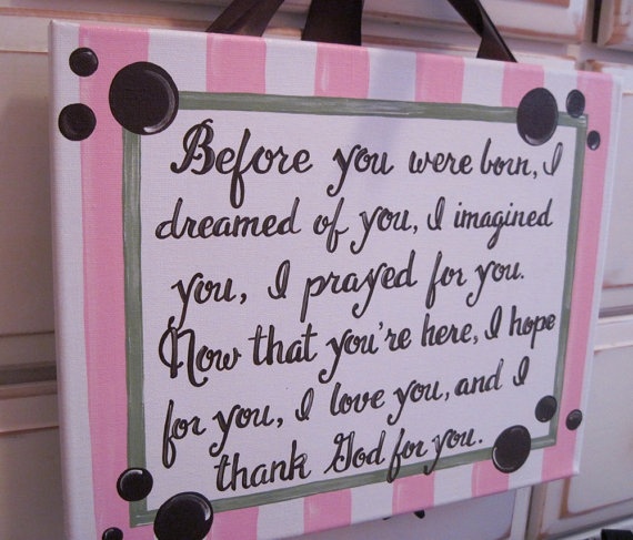 Hand Paint a Sweet Baby Gift for the Soon to Be Mom Hand Painted Quote Canvas