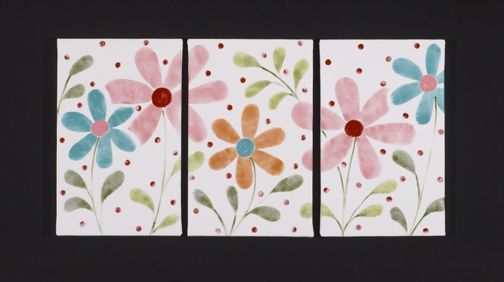 Hand Paint a Sweet Baby Gift for the Soon to Be Mom Hand Painted Flower Canvas