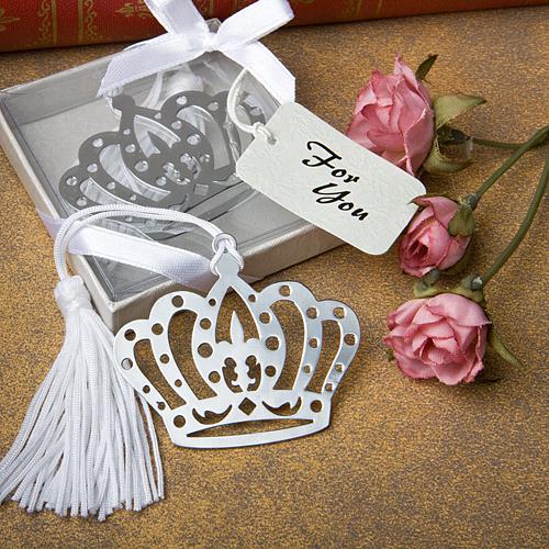 Girl Baby Shower Theme Ideas Crown Design Bookmark Favors