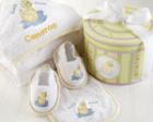 "Dilly the Duck" Four-Piece Bath Time Gift Set in Decorative Hat Box baby favors