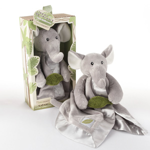 "Ekko the Elephant" Little Expeditions Plush Rattle Lovie with Crinkle Leaf wedding favors