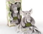 "Ekko the Elephant" Little Expeditions Plush Rattle Lovie with Crinkle Leaf baby favors