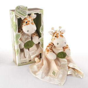 "Jakka the Giraffe" Little Expeditions Plush Rattle Lovie with Crinkle Leaf wedding favors