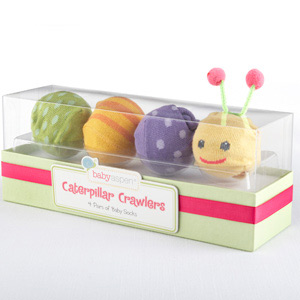"Caterpillar Crawlers" Baby Socks Gift Set wedding favors