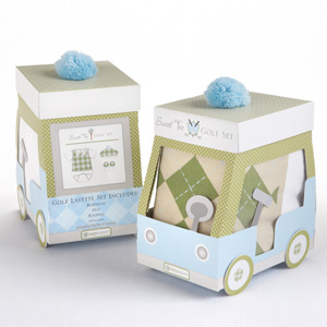 "Sweet Tee" Three Piece Golf Layette Set in Golf Cart Packaging wedding favors