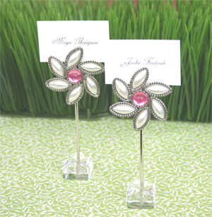 "Love Blooms" Flower Place Card Holders wedding favors