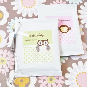 Baby Animals Personalized Hot Cocoa + Optional Heart Whisk wedding favors