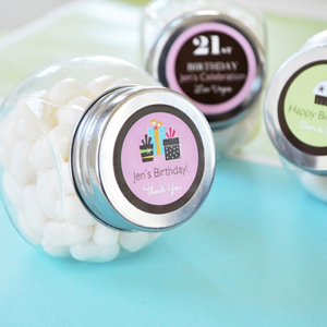 Personalized Birthday Candy Jars wedding favors