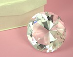 Diamond Shaped Crystal Paperweight - Large baby favors