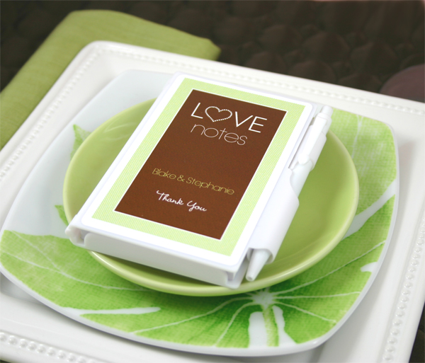 Personalized "Love Notes" White Notebook Favors wedding favors