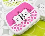 Mod Monogram Mint Tins  baby favors