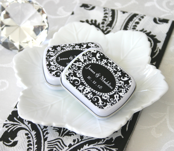 Damask Mint Tins wedding favors