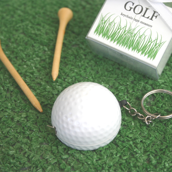 "A Leisurely Game of Love" Golf Ball Tape Measure wedding favors