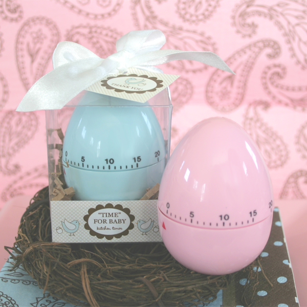 "Time for Baby" Egg Timer wedding favors