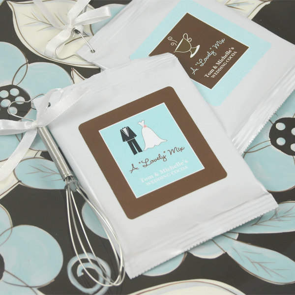 "A Lovely Mix" Personalized Hot Cocoa with optional whisk wedding favors