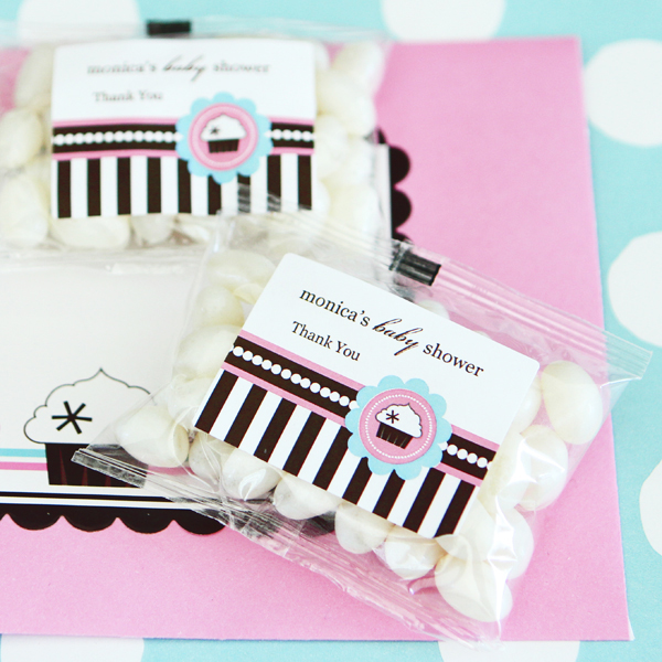 Personalized Jelly Bean Packs - Cupcake Party wedding favors