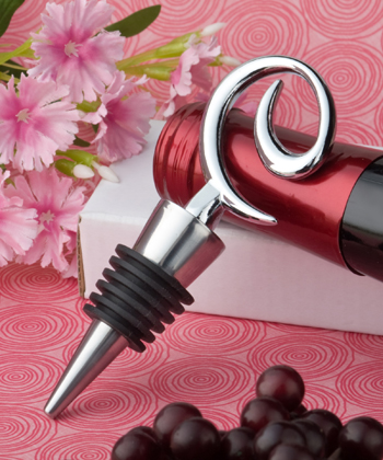 Contemporary Swirl Design Wine Bottle Stopper Favors wedding favors