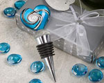 Stunning Murano Heart Design Wine Bottle Stoppers baby favors
