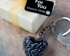 Murano Glass Collection Heart Design Key Chain Favors baby favors