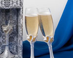 Interlocking Hearts Design Toasting Flutes baby favors