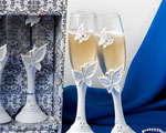 Butterfly Design Toasting Flutes baby favors