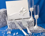 Interlocking Heart Themed Wedding Day Accessory Set baby favors