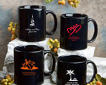 Black Ceramic Coffee Mug baby favors