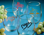 Personalized Stemless Wine Glasses baby favors