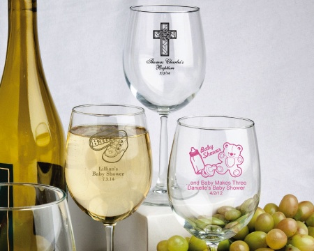 Personalized 12 Oz. Wine Goblet Favors baby favors