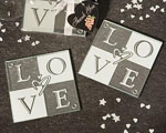 LOVE Glass Coasters (Set Of 2) baby favors