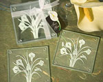 Calla Lily Bouquet Design Glass Coaster Sets (Set Of 2) baby favors