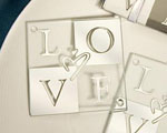 Mirror Finish LOVE Coaster Sets baby favors