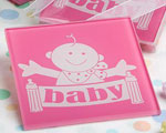 Pink Huggable Baby Design Coasters baby favors
