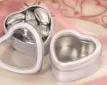 White Heart Mint Tin baby favors