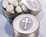 Silver Cross Design Mint Tins baby favors