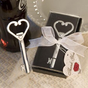 Heart Accented Key Bottle Opener Favors wedding favors