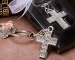 Lustrous Cross Metal Key Chains baby favors
