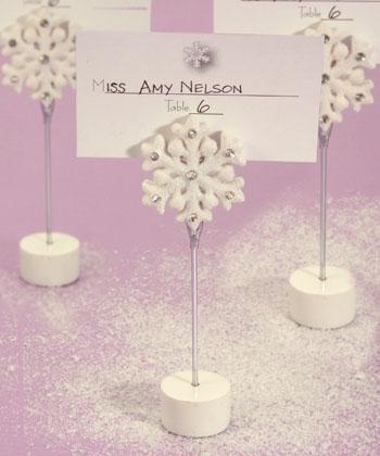Snowflake Place Card Holders wedding favors