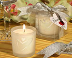 Silver Heart Design Candle Favors baby favors
