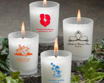 Frosted Glass Candle Holder With Wax baby favors