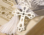 Book Lovers Collection Cross Bookmark Favors - Silver baby favors