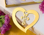 Book Lovers Collection Heart And Cross Design Bookmark Favors baby favors