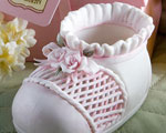 "Capodimonte-baby" Collection Pink Baby Bootie Favors baby favors