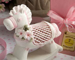 "Capodimonte-baby" Collection Pink Rocking Horse Favors baby favors