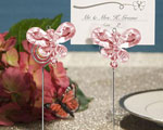 Exquisite Pink Crystal Butterfly Place Card Holders baby favors