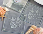 Beach Themed Glass Coaster Favors baby favors