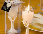 Elegant Calla Lily Accented Champagne Flute Candle Holder Favors baby favors