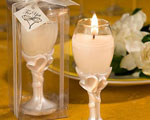 Double Heart Design Champagne Flute Candle Holders baby favors